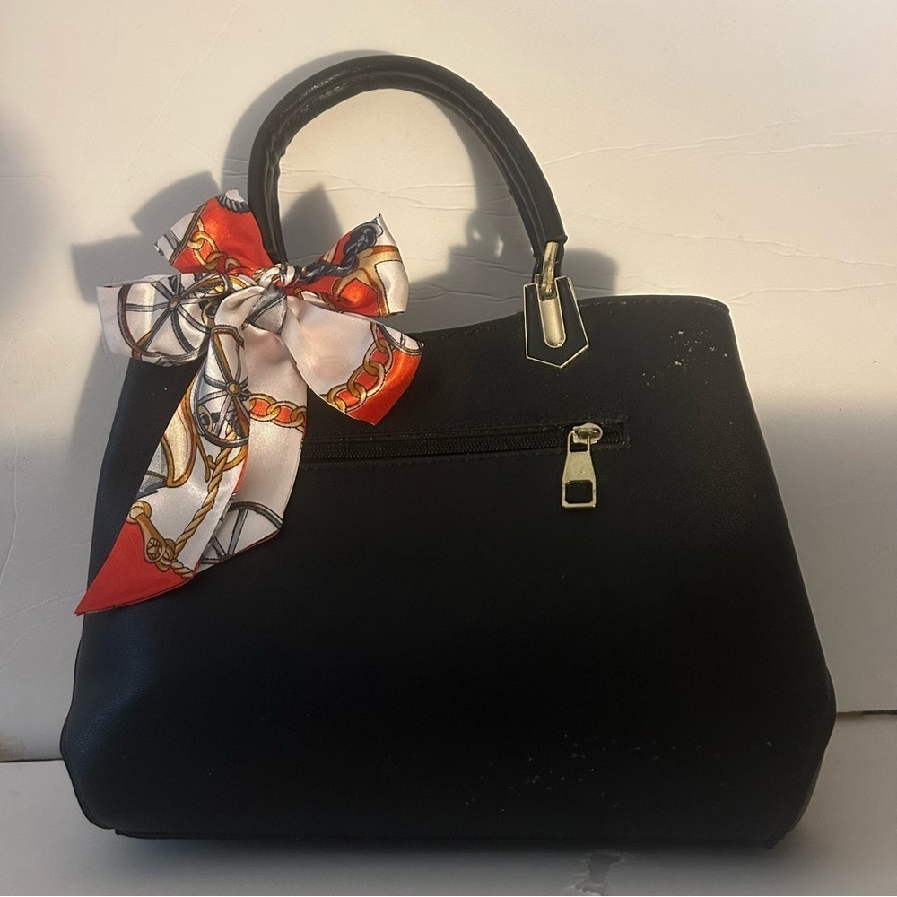 Twilly Women Handbag Purse Neck Tie Headband Bag Scarf 1 Tomato Red Gray…